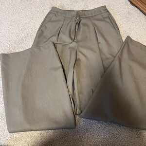 Tan pleated trousers